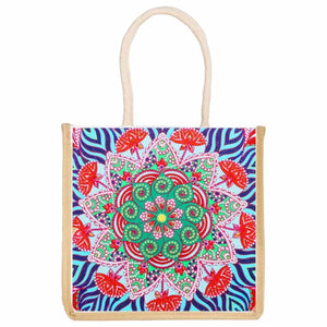 Rope Tote Bag - Floral Abstract Mandala