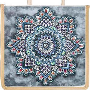 Rope Tote Bag - Grey Mandala