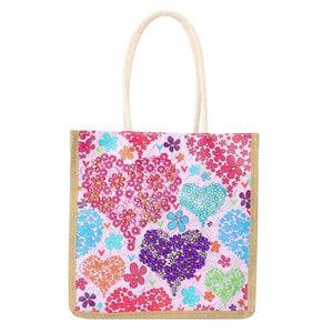 Rope Tote Bag - Heart Collage