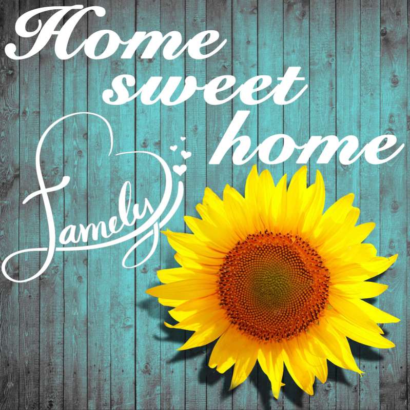 Home Sweet Home Family Sunflower - Square Drill AB