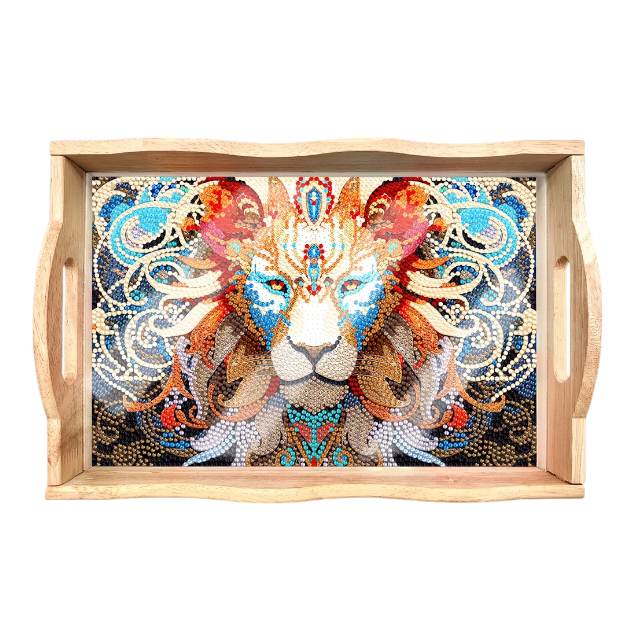 Wood Serving Tray - Lion King of the Jungle