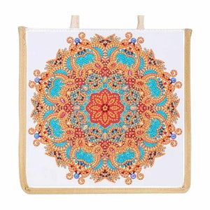 Rope Tote Bag - Orange Mandala