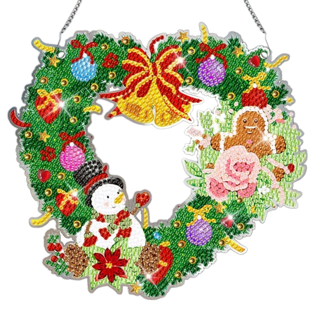 Acrylic Wall Hanging - Christmas Heart Wreath