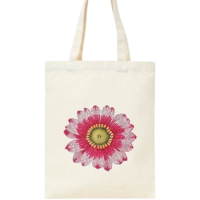 Canvas Tote Bag - Pink Daisy