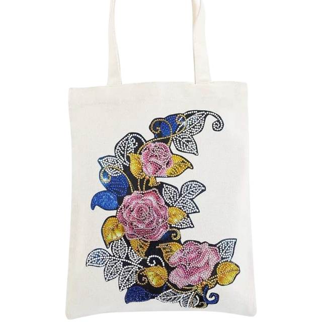 Canvas Tote Bag - Pink Roses