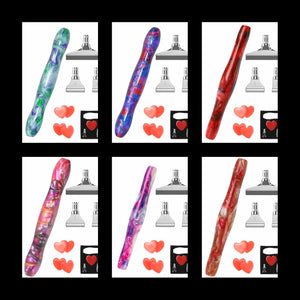 Metal Tip Acrylic Pen Set - Swirl Pattern