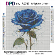 Load image into Gallery viewer, Blue Rose Stem - Round Drill AB
