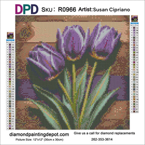 Purple Tulip Trio - Round Drill AB