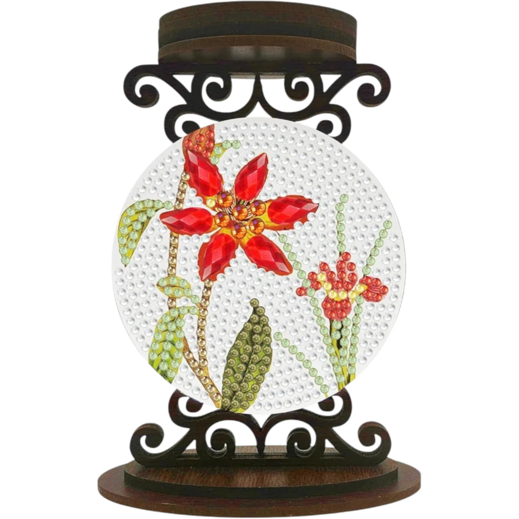 Candle Holder - Red Flower