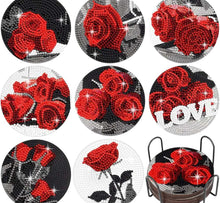 Load image into Gallery viewer, Coaster Set - Red Roses
