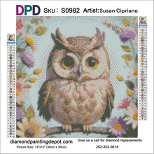 Load image into Gallery viewer, Cute Floral Owl - Square Drill AB
