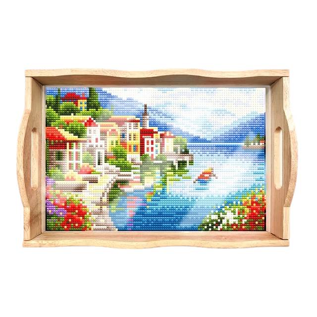 Wood Serving Tray - Seaside Village