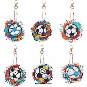 Soccer Ball Keychain Set