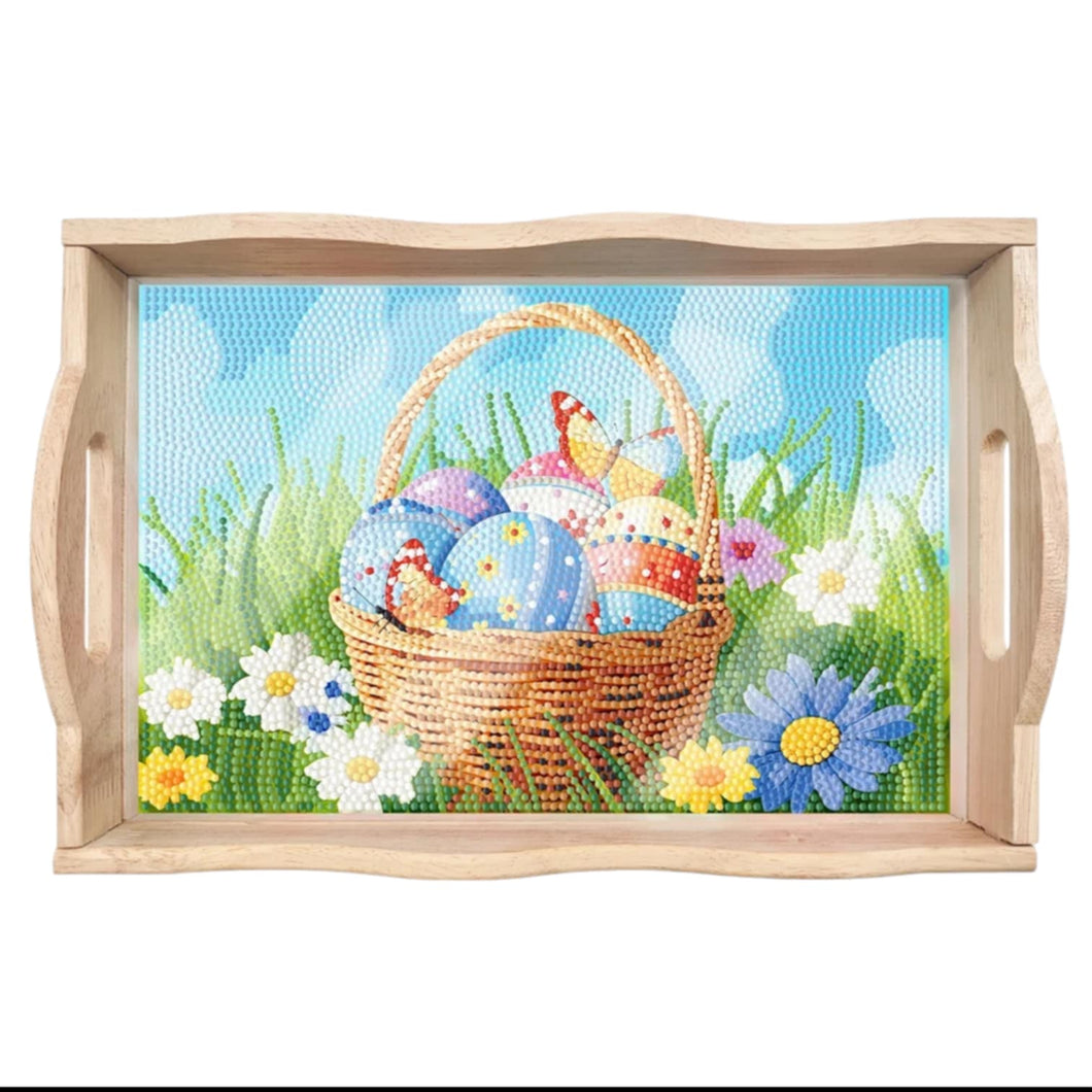 Wood Serving Tray - Spring Basket