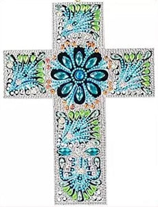 Cross Wall Hanging - Flowered 1