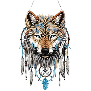 Acrylic Wall Hanging - Dreamcatcher Wolf