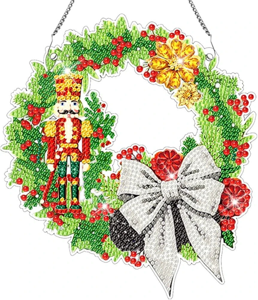 Acrylic Wall Hanging - Nutcracker Wreath