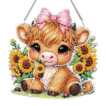 Load image into Gallery viewer, Acrylic Wall Hanging - Highland Cow and Sunflowers
