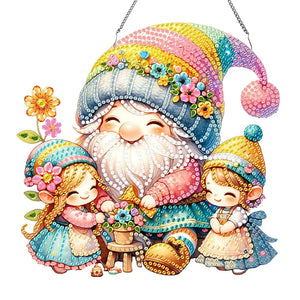 Acrylic Wall Hanging - Gardening Gnome Family