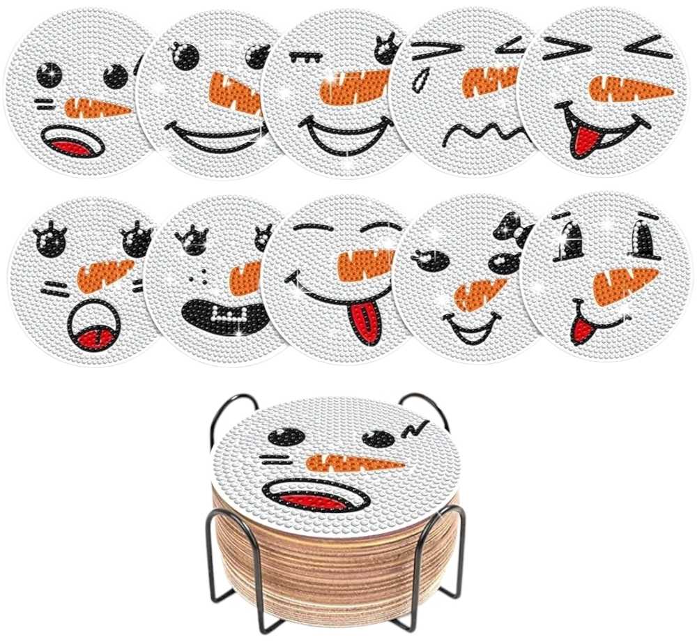 Coaster Set - Snowman Faces